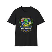 Australia Alien Soccer Crest Children's Children's T  Children's T-shirt | Insert Coin Match Ready World Cup 140