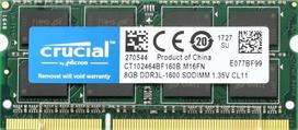 Crucial [Micron] DDR3L Notebook Memory 8GB (1600MTs  PC3-12800  CL11  204pin  1.35V1.5V  SODIMM) CT102464BF160B