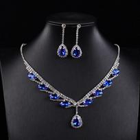 Zirconia Water Drop Bridal Necklace & Earring Set – Wedding Jewelry Accessories
