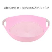 Pet Bed AllSson Applicable Felt Pet Kennel with Hemp Rope Mat for Kittens and   Pet Pigs(Pink )