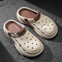 Men's Thick-Soled Height-Enhancing Breathable Outdoor Clogs: Non-Slip, Odor-Resistant, Wear-Resistant Sporty Sandals 40-41