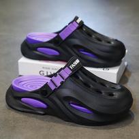 Summer Breathable Non-Slip Thick-Soled Couple Sandals - Odor & Wear-Resistant Beach & Water Shoes 40-41 juoda violetine spalva