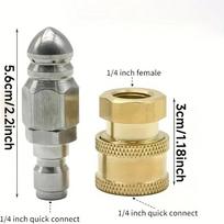 5000 PSI High Pressure Sewer Nozzle - 1/4'' Quick Connect Multi-Port Spray High Pressure Jet Tool