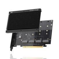 EZDIY-FAB Quad M.2 PCIe 4.03.0 X16 Expansion Card with Heatsink, PCI-Express X4 Compatible, RAID-on-CPU (VROC) for Intel Platforms and PCIe 4.0 RAID