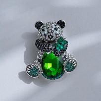 Bo Xin Yun Crystal Rhinestone Panda Brooch - Women's Jacket Accessory Pin