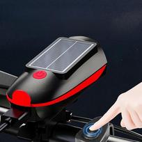 Bicycle Light Horn USB Bike Headlight 1200mAh Led Solar Power MTB Bike Electric Bell 140dB Night Riding Bicycle Accessories