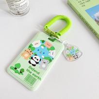 INS Kitten tulip Photocard Holder Cartoon Ins Idols Cards Cover with Keychain Students Card Protectors ID Bank Cards Case