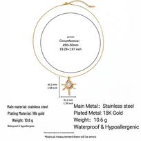 Ying Tai 18K Gold-Plated Stainless Steel Water Drop Pendant Necklace for Women - European American High-End Feel, Mirror Polished and Waterproof.