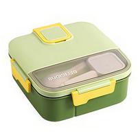 1PC Food Grade Plastic Lunch Box with Cutlery, Leakproof Microwave Safe Portable Bento for Office Work Adult Salad Container