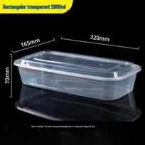 Ronghe Disposable Square Double Compartment Meal Prep Containers with Lids