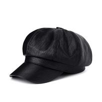 Stylish Artist Painter Women Beret Newsboy Caps Women Leather Hat Baseball Hat Women Octagonal Cap