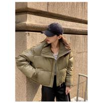Women Cotton Padded Jacket Winter Parkas Cropped Down Cotton Oversize Jacket Puffer Snow Coats Waterproof Outerwear S žalia