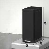 Rectangular Can with Soft-Close Lid, 13.2 Gallon, Black Stainless Steel, Fingerprint-, for Kitchen or Office One Size juoda