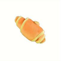 Croissant-Shaped Dog Chew Toy-Plush Squeaky Treat Dispenser with Durable Fluff,Interactive Puzzle Game for Small/Medium Breeds