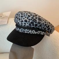 Punk Leopard Print Beret Sexy Flat Top Cap Fashion Y2k Beret Hat  for Women Style 3