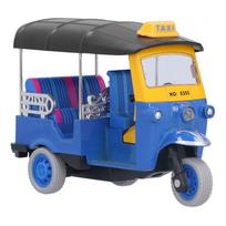 Cryfokt Thai Tricycle Alloy Tuk-Tuk Car Model Toy, Pullback Kids Ride-On Toy, for Children Ages 3 and Up, Durable and Cute Birthday Gift (Blue)
