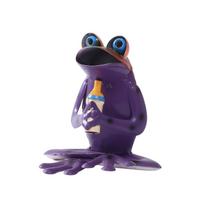Metal Frog Garden Statue Holding Bottle Outdoor Decorative Iron Sculpture Lawn Ornament for Yard Patio Deck Landscaping one size violetinė