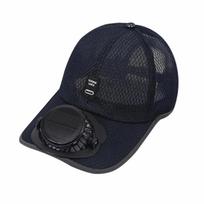Sun Protection Solar Powered Fan Hat UV Protection Strong Wind Breathable Mesh Sun Hat Lightweight Unisex Baseball Cap with Fan tamsiai mėlyna spalva