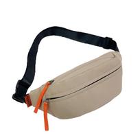 Solid Color Men Chest Bag Adjustable Shoulder Strap Diagonal Shoulder Bag Nylon Waist Bag  Female chaki