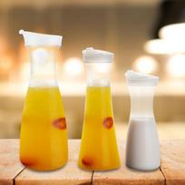 Transparent Water Pitcher Round Base Beverage Pitcher Reusable Transparent Juice Bottle  Beverage 1100ml