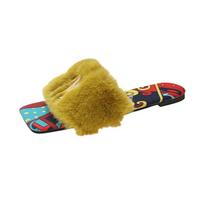 Plus Size Fleece-Lined One-Strap Sandals - 2024 Autumn Korean Style Outdoor Flat Fur Slippers for Women. 41