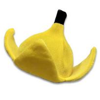 Three-Dimensional Peel Banana Plush Hat Soft Fabric Quirky Cosplay Cap  Humorous Adult Prank geltona