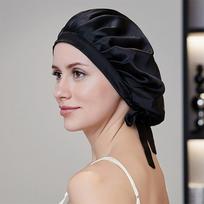 Real Mulberry Silk Sleeping Bonnet for Women Curly Hair Adjustable Satin Sleep Cap with Wide Elastic Band No Damage Hair Caree