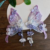 2pcs/set Ancient Style Fairy Tale Butterfly Hairclips Elegant Extra Large Hair Clip Styling Hair Accessories For Women Girls violetinė