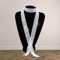 Sexy 90/130/150cm Rhinestone Tie Shiny Black/White Necktie Hollow Out Exquisite Dazzling Embellished Tie Unisex