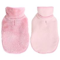 Cozy Wear Warm Fleece Dog Jacket Reversible Design Soft Pet Coat D-ring Attachment Leash Hole Puppy Jacket Winter Season (Pink,XS)
