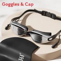 Antifog Swimming Goggles With Wide Vision For Adults And Water Sports Enthusiasts Black