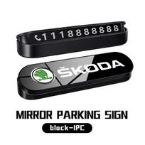 For Skoda Car Temporary Parking Telephone Sign Phone Number Plate Auto Accessories Kodiaq Fabia Kamiq Karoq Octavia 2 3 Rapid