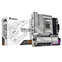GIGABYTE B650M AORUS ELITE AX ICE Micro-ATX Motherboard (White) for AMD Ryzen 7000 Series, Socket AM5, DDR5, Model B650M A ELITE AX ICE MB6462