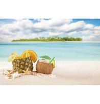 Tropical Beach Backdrop Decoration Seashell Starfish Summer Vacation For Pool Party Celebration Backgrounds For Photographs Vinyl 60x40cm
