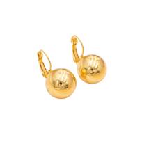 Round Ball Drop Earrings Hollow Stainless Steel Hoop Earrings Smooth Metal Ears Piercing Jewelry Party Girls Female Gift 12mm
