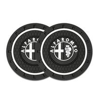 2pcs Car Anti-slip Cup Holder Mat for Alfa Romeo Giulia Stelvio Giulietta 156 159 147 Mito Tonale Brera Car Styling Accessories
