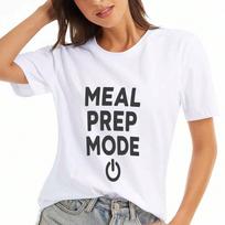 Meal Prep Mode Wounisex's Cotton T Shirt, Premium Cotton Print, Durable And Casual Fashion, Great For Meal Planning Enthusiasts, Stylish And Comfortab S įvairiaspalvis