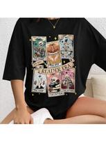 READER ERA Skeleton Card Pattern Print Wounisex's T- Shirt Summer Fashion Wounisex's T-Shirt  Wounisex's Art Round Neck S