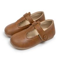 Girls' Casual Velcro Leather Shoes: Spring & Autumn Collection 27 - 17.14CM - 175.1g
