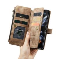 Atsparus smūgiams viso kūno apsauginis piniginės dėklas, skirtas Samsung Galayx Z Fold 4 5g Fold4 Fold3 Fold 3 S23 Ultra S22 Plus S21 Fe for Samsung Z Fold 4 ruda