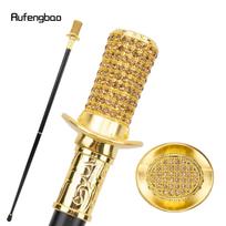 Auksinė dirbtinė deimantinė vaikščiojimo lazda, madinga dekoratyvinė lazda Gentleman Elegant Cosplay lazdos rankenėlė Crosier 96 cm