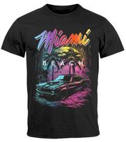 Miami Beach Usa Vintage Car Palm Print Fashion Street Style Unisex T-Shirt S