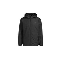 Adidas Solid Color Hooded Zip Jacket Men Outerwear Black HE7366 L