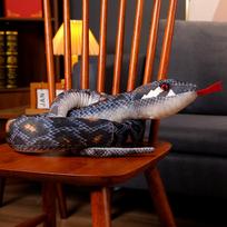 Imituojamas Python gyvatės pliušinis žaislas, milžiniška boa kobra, ilga įdaryta gyvatės pliušinė pagalvė vaikams, berniukams, dovanų namams dekoruoti 170cm pilka