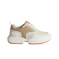 (w) Hermes Giga Sneakers Calfskin & Multicolore Blanc Gomme 35.5W
