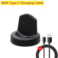 Magnetinio laikrodžio belaidžio įkroviklio nešiojamasis USB kabelis greito įkrovimo doko stotis, skirta Samsung Galaxy Watch 8 7 6 5pro 5 4 3 Active 2 juoda