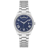 Guess Luna Diamonds Blue Dial Silver Steel Strap Quartz Watch for Women - GW0307L1
