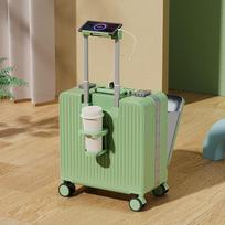 18 colių aliuminio rėmo rankinio bagažo lagaminas su priekiniu atidarymu, kombinuotu užraktu ir itin didelės talpos. 20 inch (Carry-on Combination Lock)