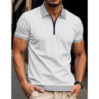 Summer Polo-neck Casual Fashion Patchwork Tee Male Short Sleeve Top Men Pullover T-shirt Men's Clothing S