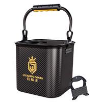 Foldable Fishing Bucket 13L Portable Live Fish Container with Handle for Outdoor Bass Trout Fishing Waterproof Oxford Fabric